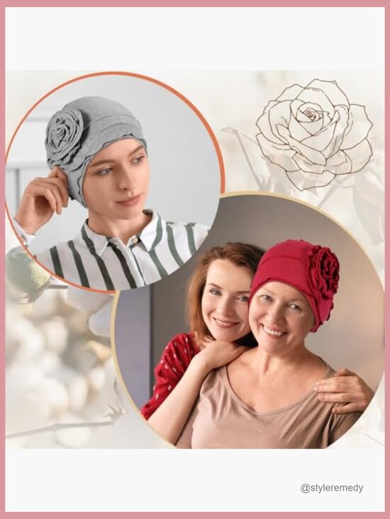 6 Pack Cotton Chemo Turban Headwear Beanie for Women Hair Loss Soft Elastic Cap Soft Modal Chemo Caps 4-Pack Women Elastic Headwear main image 3